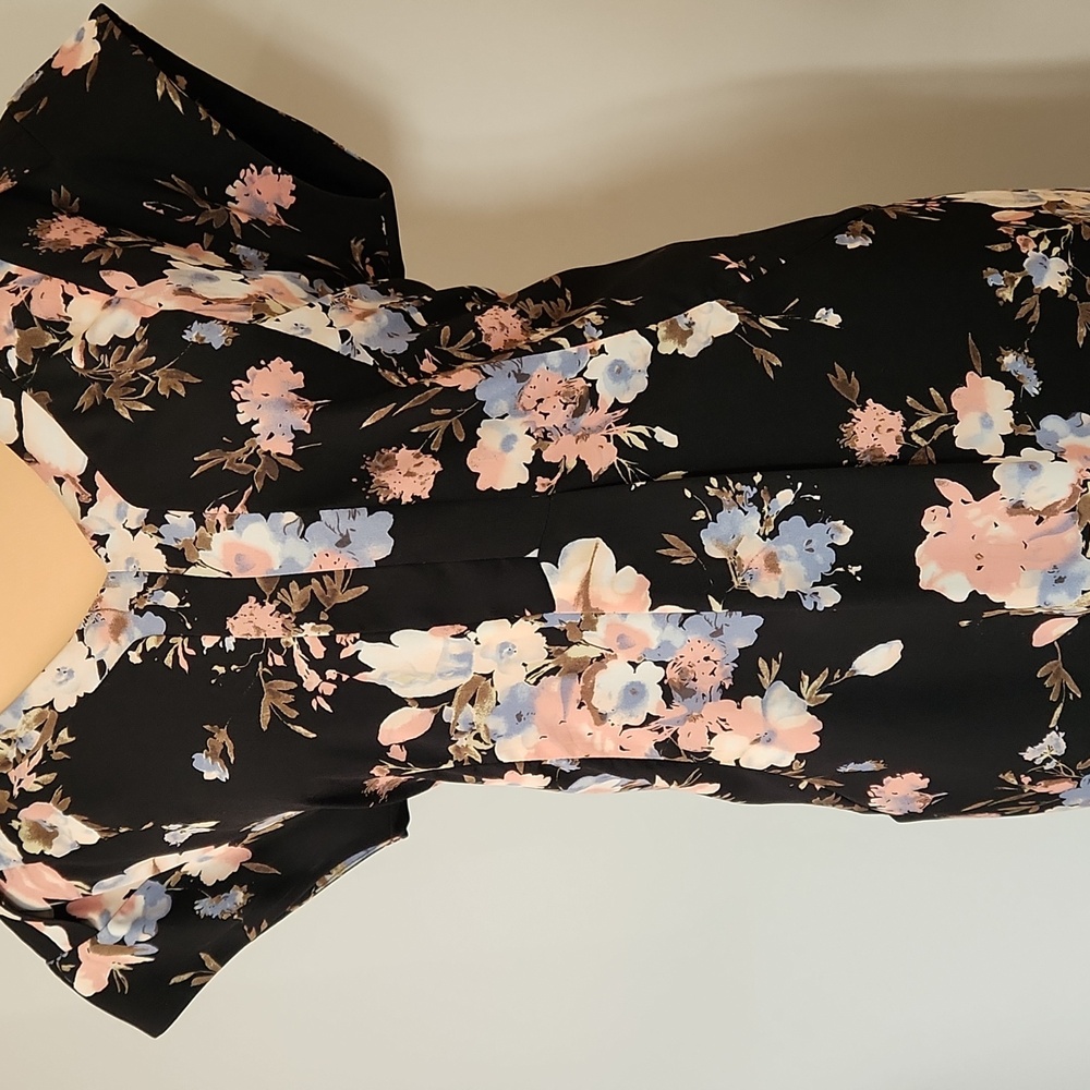 Uttam Boutique Black Floral Shift Dress with Pockets - 2/4 (UK 10) Relaxed Fit
